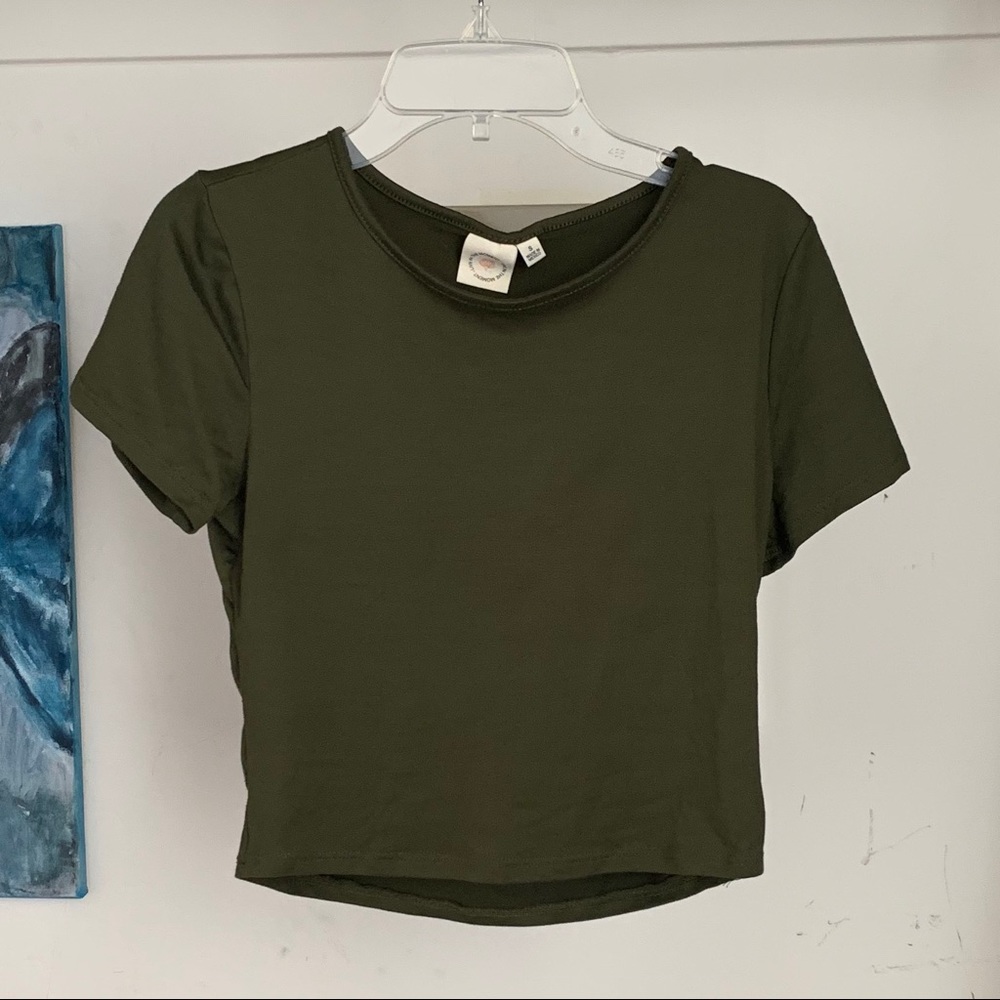 Green crop top